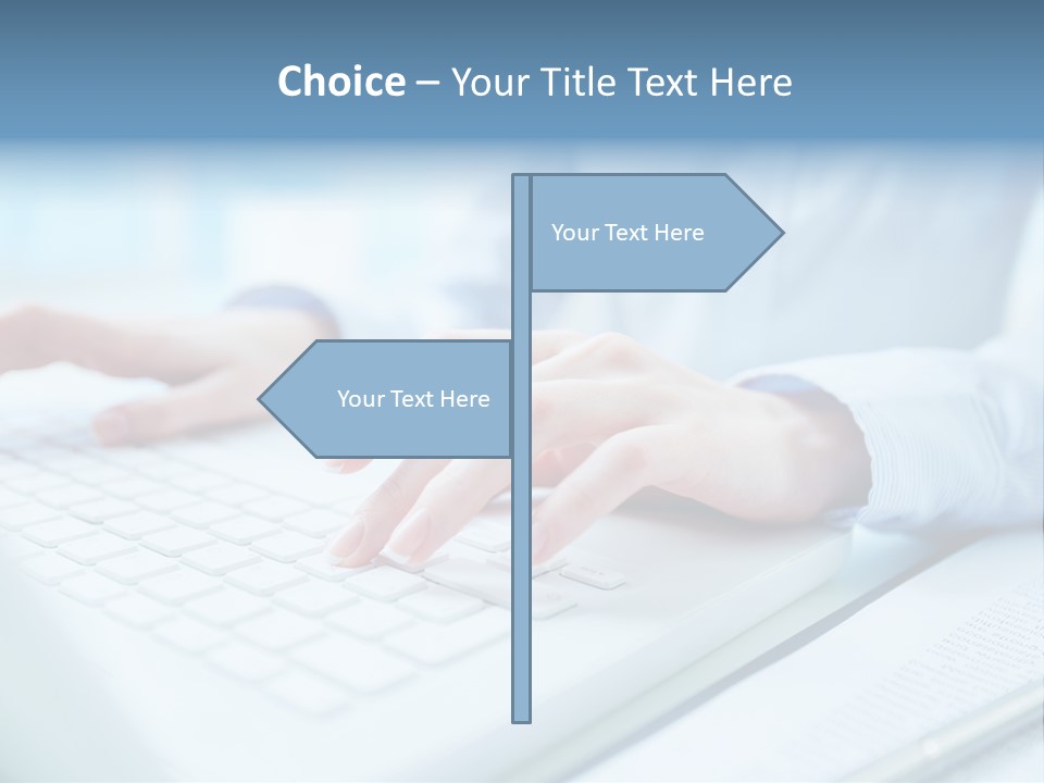 Unrecognizable Operator Hands PowerPoint Template