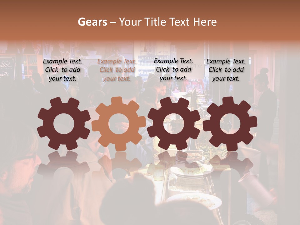 A Group Of People Sitting At A Table In A Restaurant PowerPoint Template