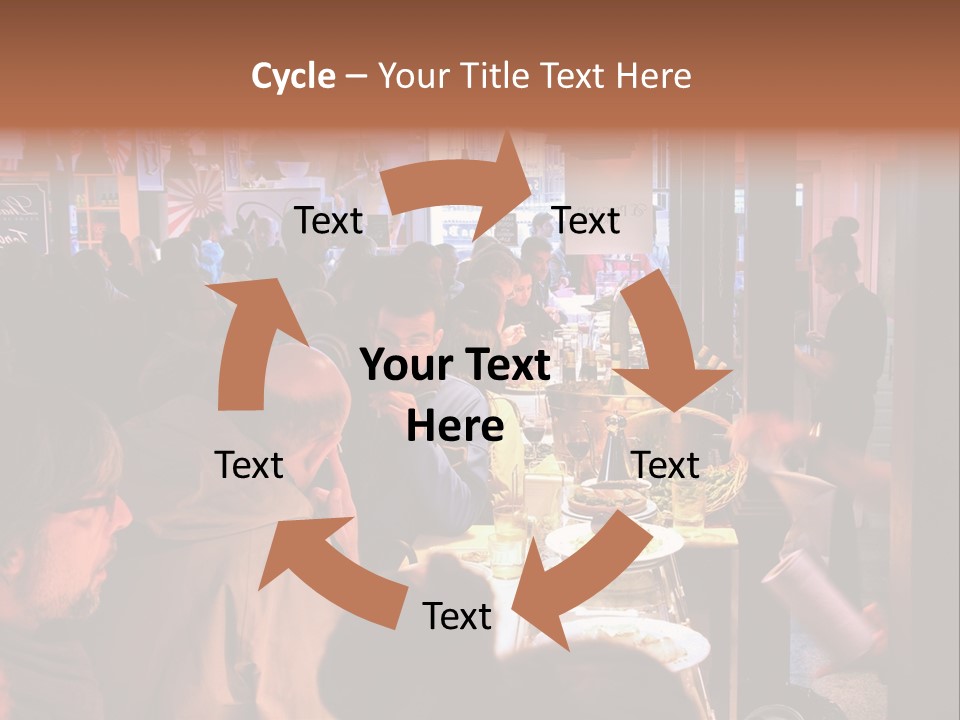 A Group Of People Sitting At A Table In A Restaurant PowerPoint Template