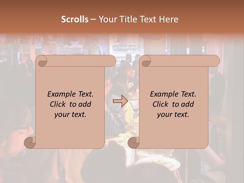 A Group Of People Sitting At A Table In A Restaurant PowerPoint Template