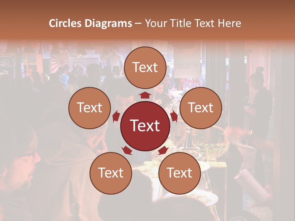 A Group Of People Sitting At A Table In A Restaurant PowerPoint Template