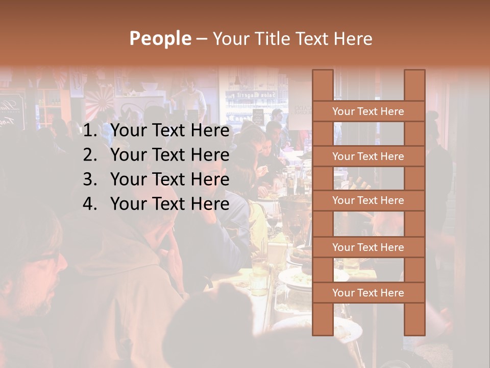 A Group Of People Sitting At A Table In A Restaurant PowerPoint Template