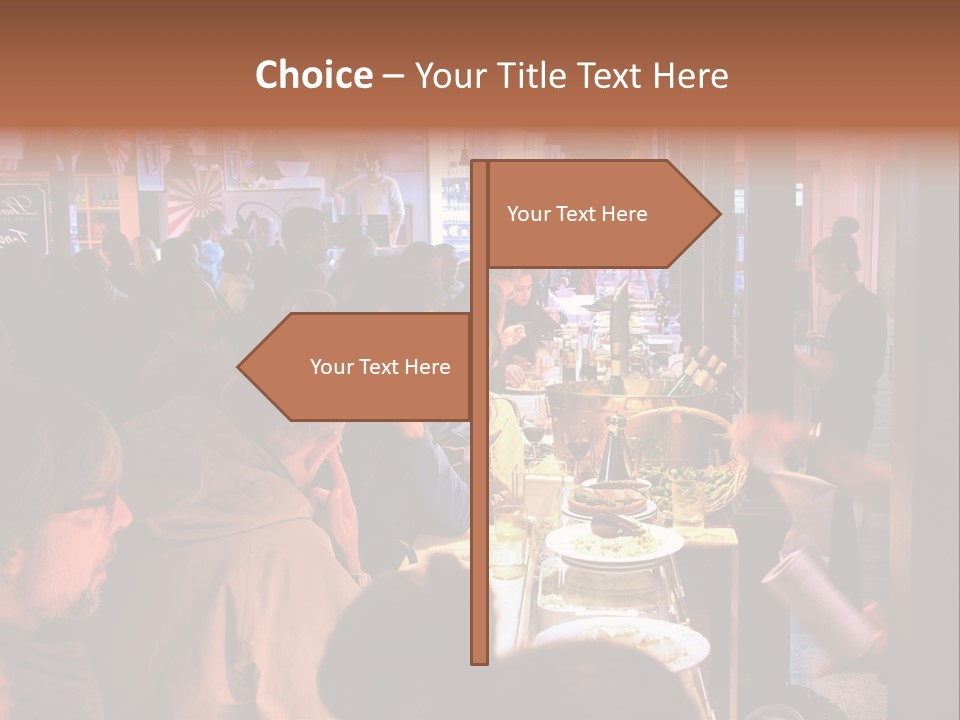 A Group Of People Sitting At A Table In A Restaurant PowerPoint Template