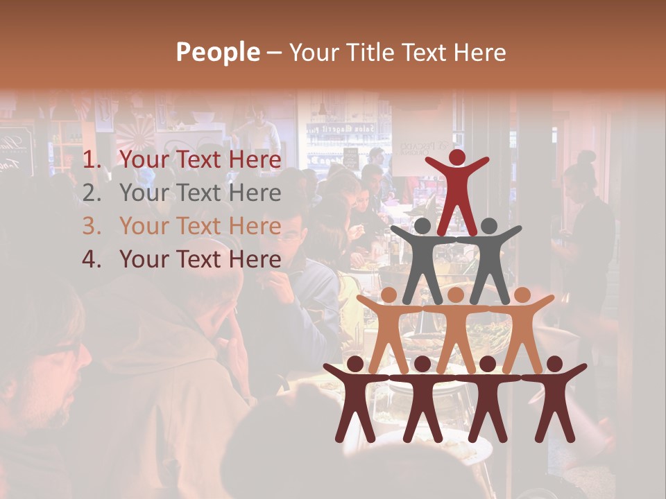 A Group Of People Sitting At A Table In A Restaurant PowerPoint Template