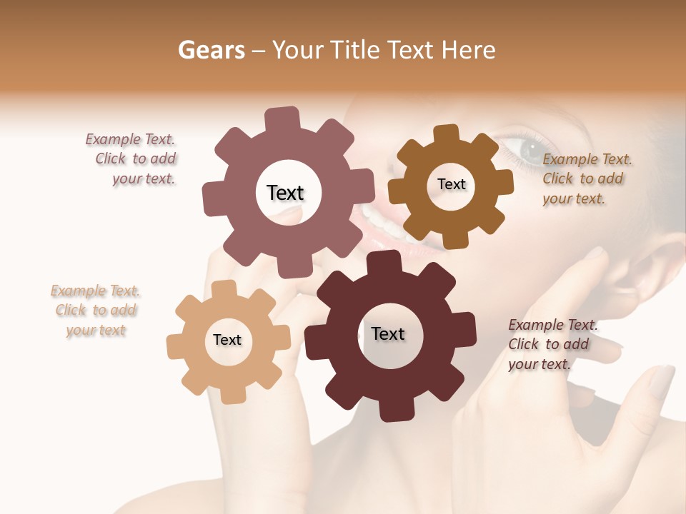 Female Cute White Background PowerPoint Template