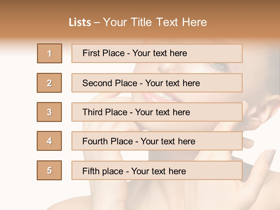 Female Cute White Background PowerPoint Template