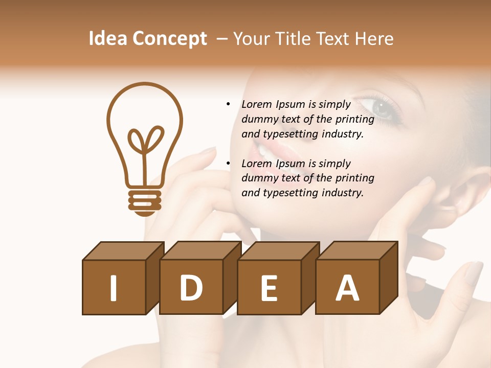 Female Cute White Background PowerPoint Template