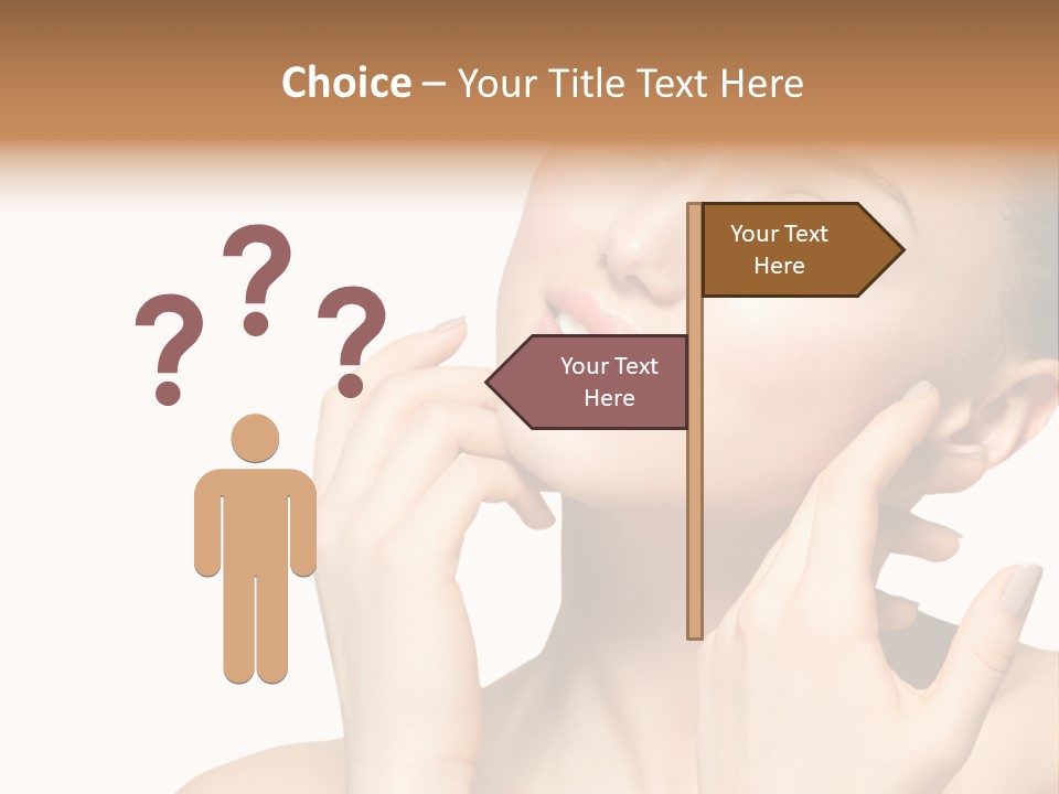 Female Cute White Background PowerPoint Template