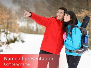 Winner Snowy Hike PowerPoint Template