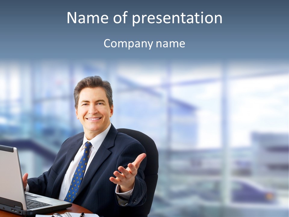 Digital Notebook Male PowerPoint Template