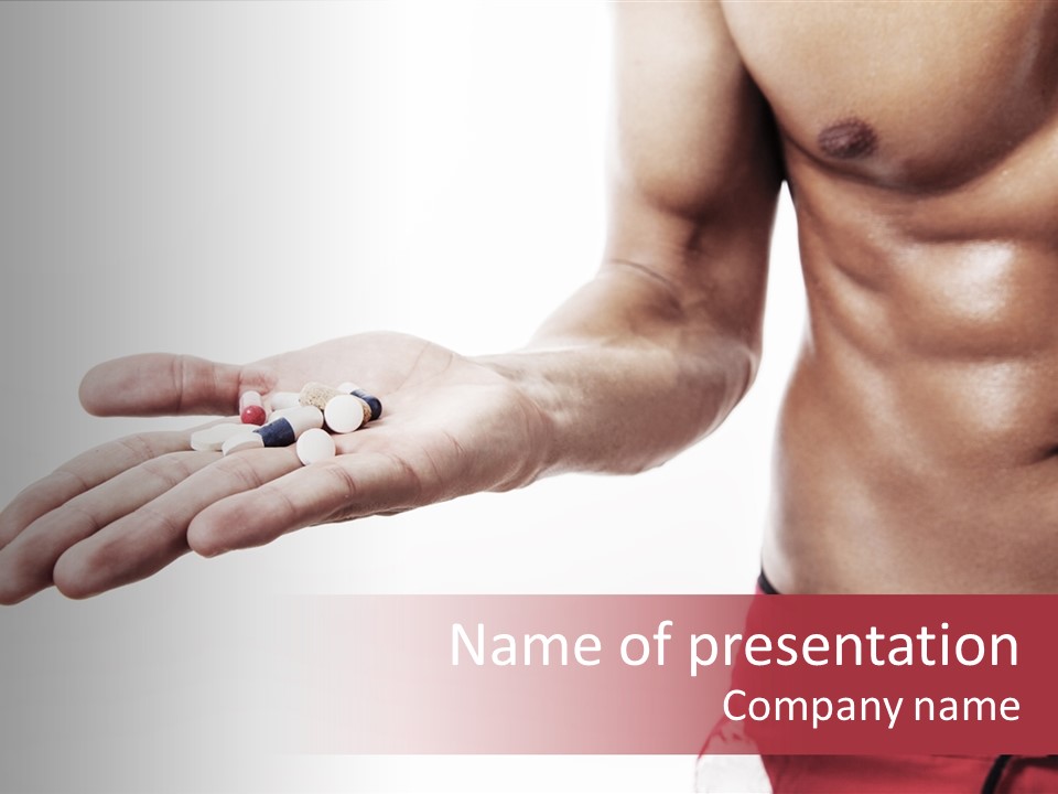 Muscular Man Muscular Supplements PowerPoint Template