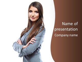 Looking Smile Lady PowerPoint Template