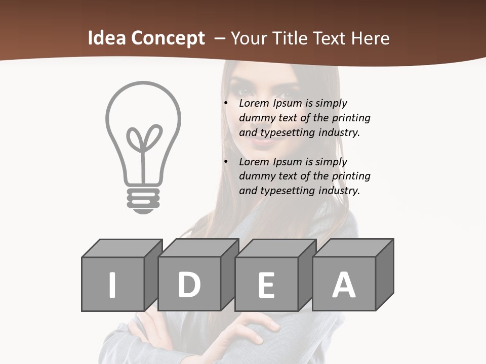 Looking Smile Lady PowerPoint Template