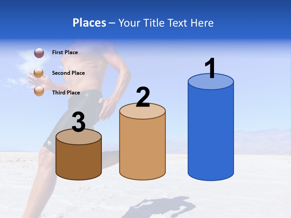 A Man Running In The Desert With No Shirt On PowerPoint Template