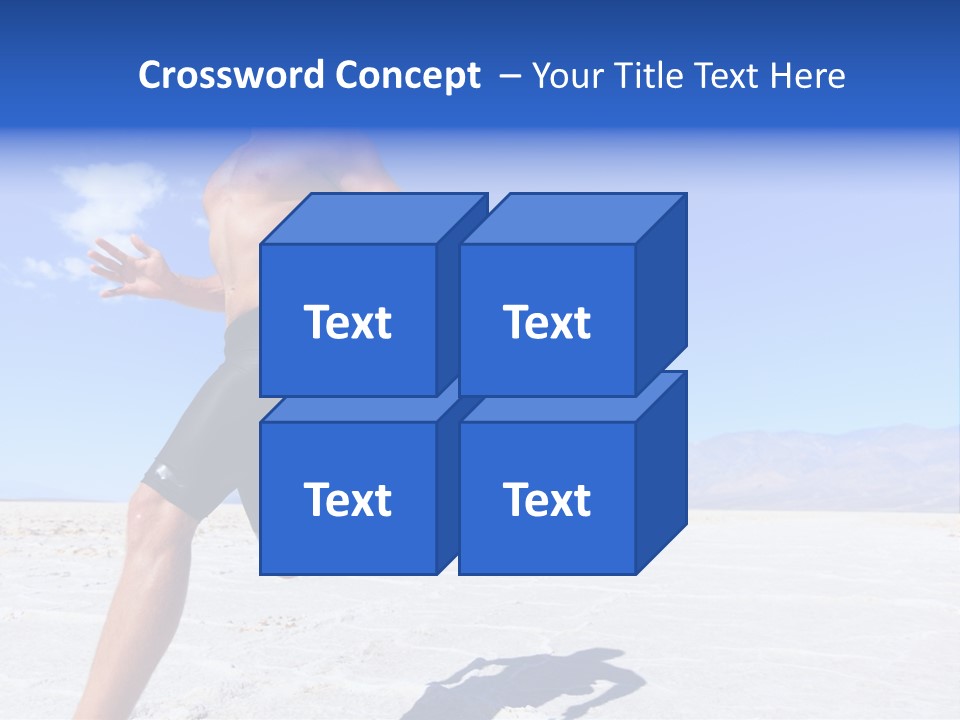 A Man Running In The Desert With No Shirt On PowerPoint Template