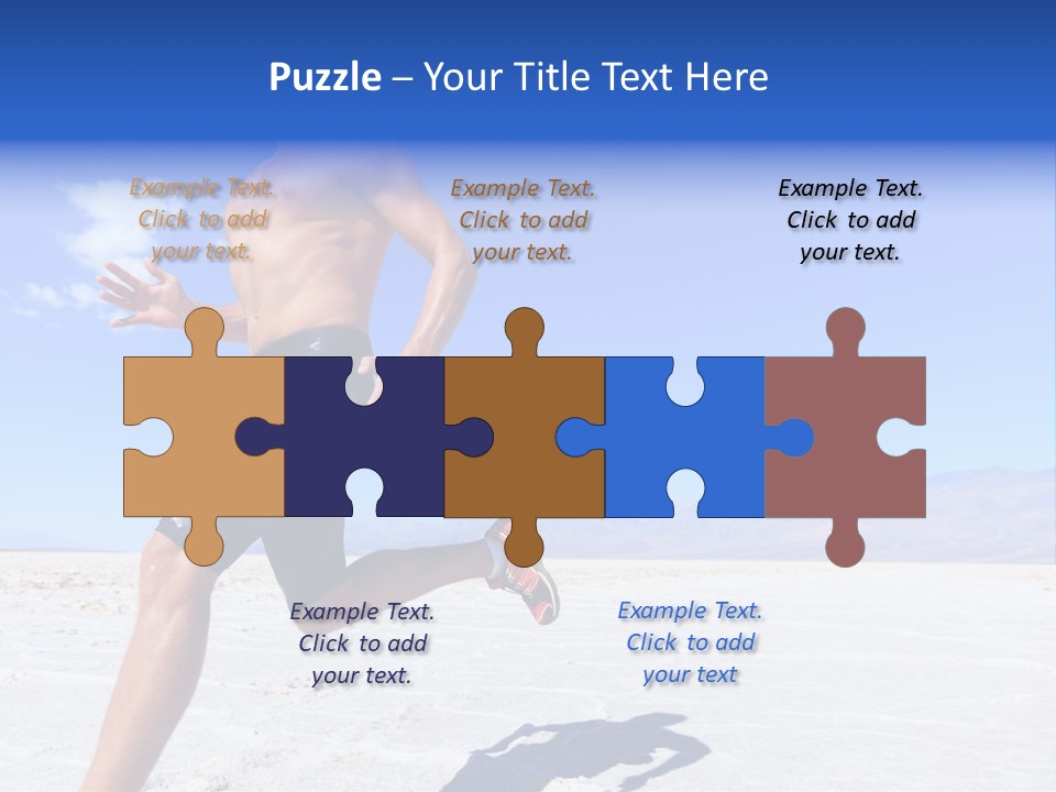 A Man Running In The Desert With No Shirt On PowerPoint Template