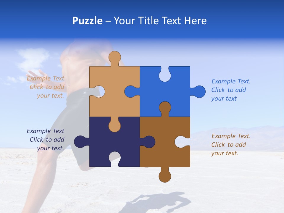 A Man Running In The Desert With No Shirt On PowerPoint Template