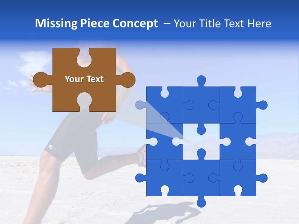 A Man Running In The Desert With No Shirt On PowerPoint Template