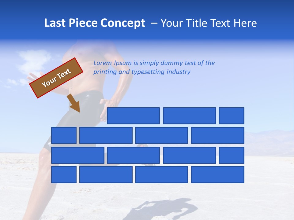 A Man Running In The Desert With No Shirt On PowerPoint Template