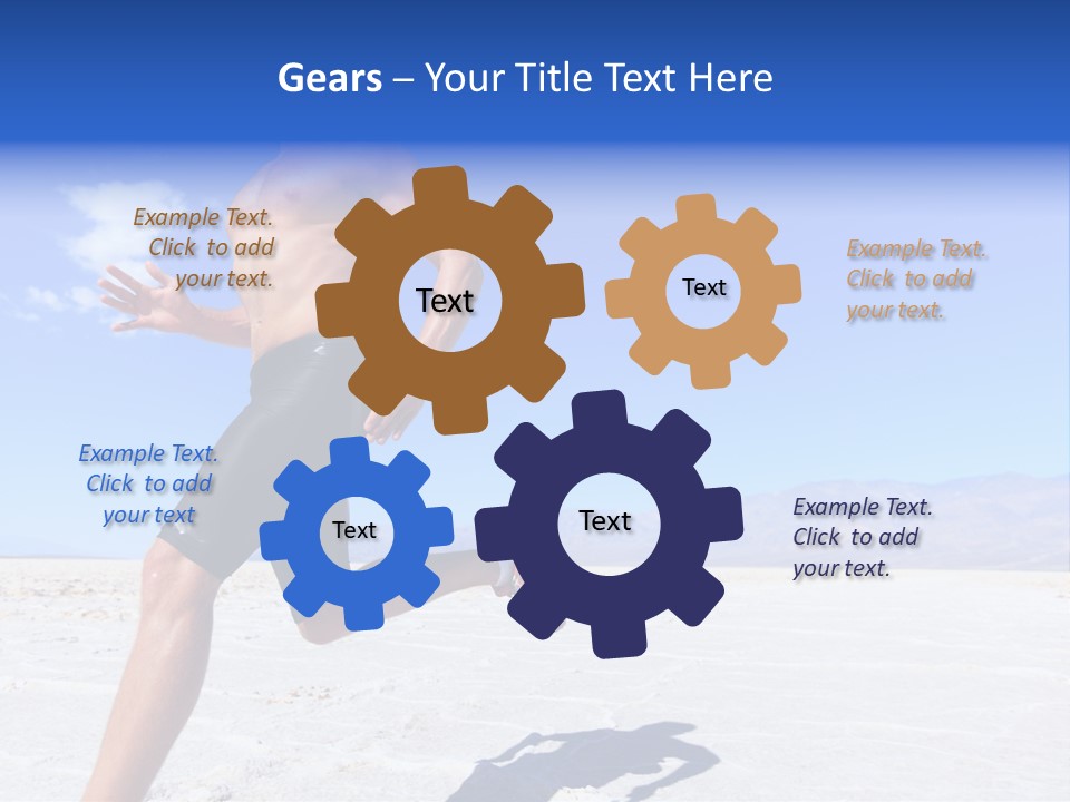 A Man Running In The Desert With No Shirt On PowerPoint Template