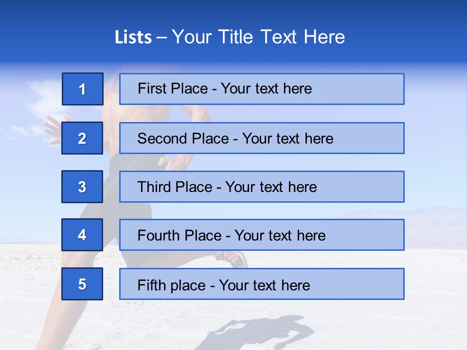 A Man Running In The Desert With No Shirt On PowerPoint Template