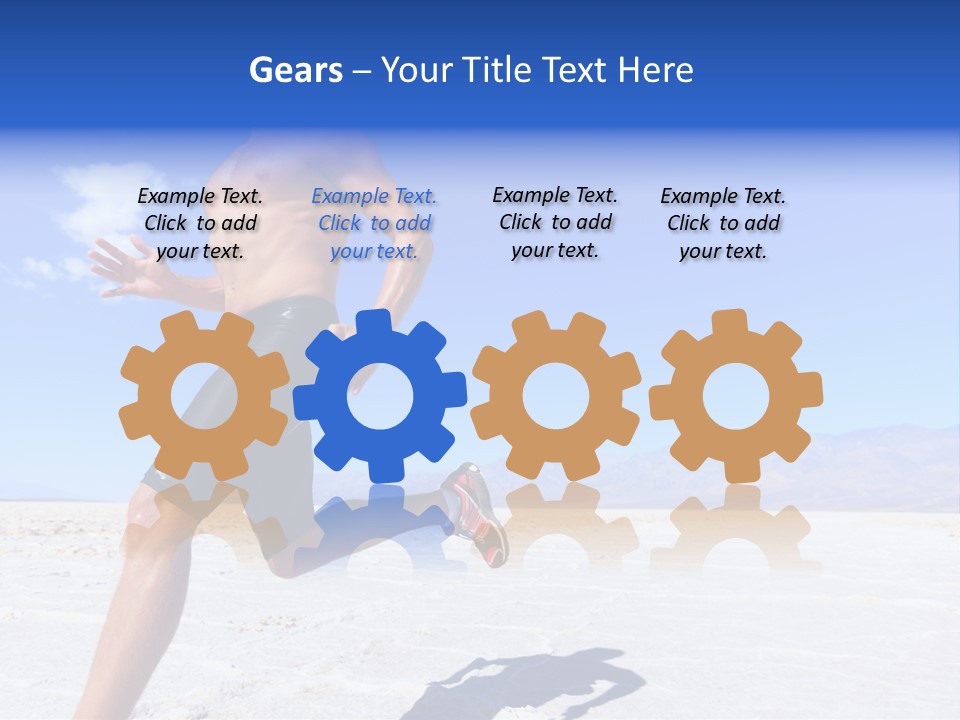 A Man Running In The Desert With No Shirt On PowerPoint Template