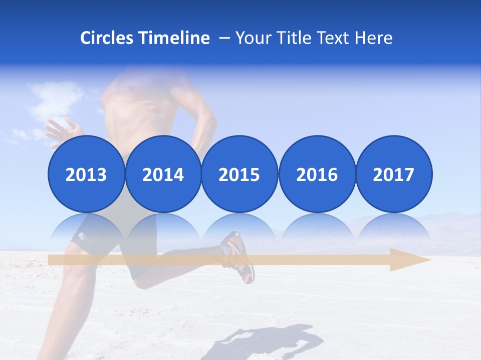 A Man Running In The Desert With No Shirt On PowerPoint Template