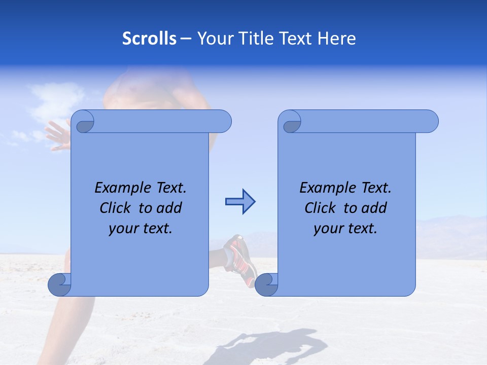 A Man Running In The Desert With No Shirt On PowerPoint Template