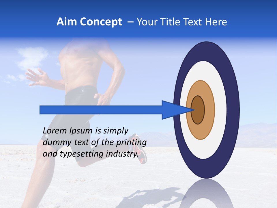 A Man Running In The Desert With No Shirt On PowerPoint Template