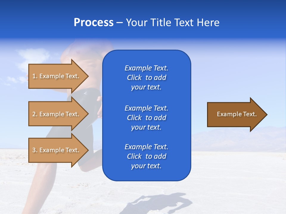 A Man Running In The Desert With No Shirt On PowerPoint Template