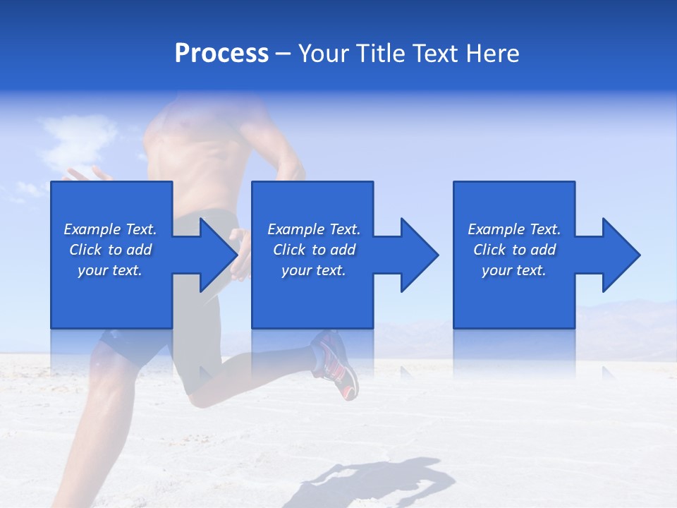 A Man Running In The Desert With No Shirt On PowerPoint Template