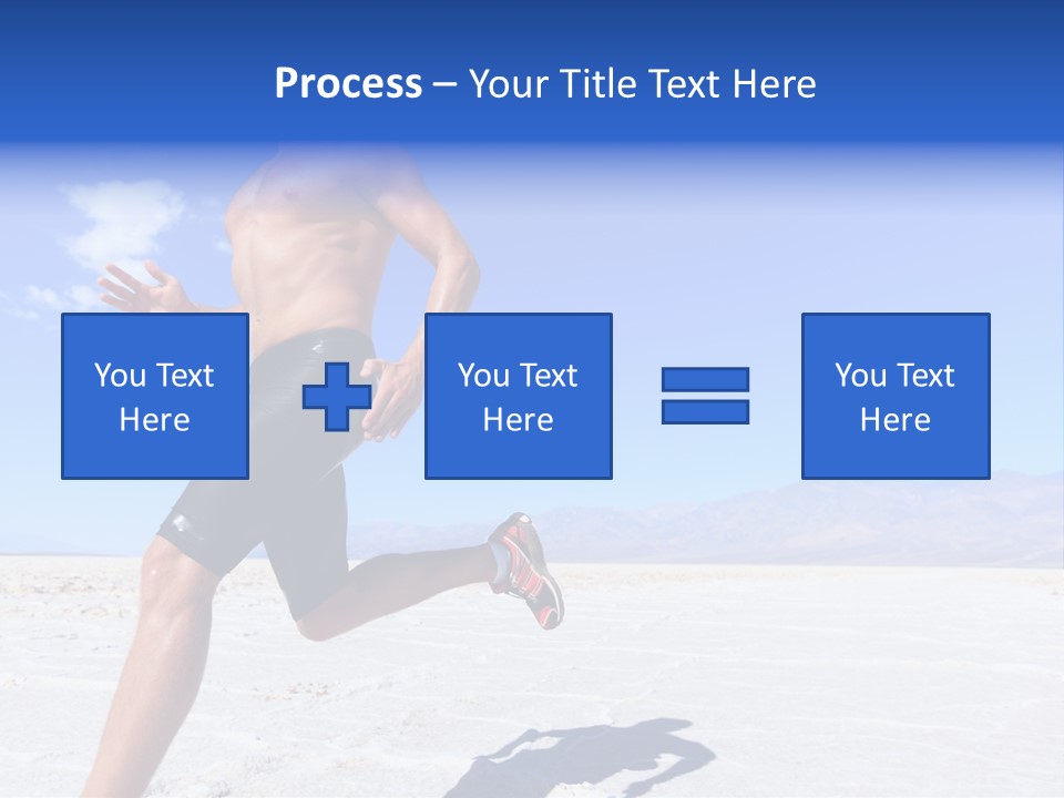 A Man Running In The Desert With No Shirt On PowerPoint Template