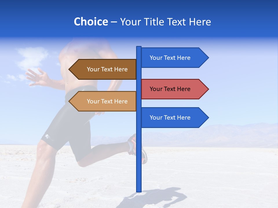 A Man Running In The Desert With No Shirt On PowerPoint Template