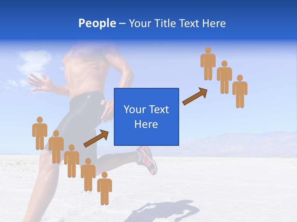 A Man Running In The Desert With No Shirt On PowerPoint Template