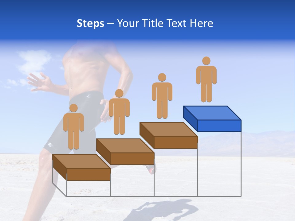 A Man Running In The Desert With No Shirt On PowerPoint Template