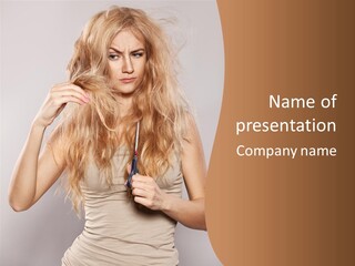 Coiffure Female Emotion PowerPoint Template