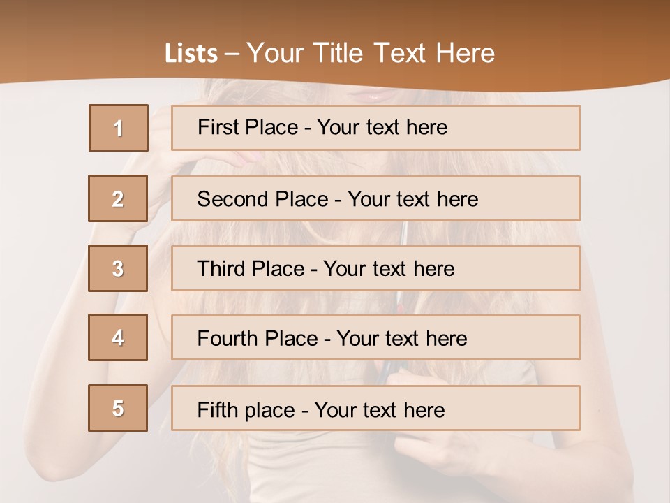 Coiffure Female Emotion PowerPoint Template