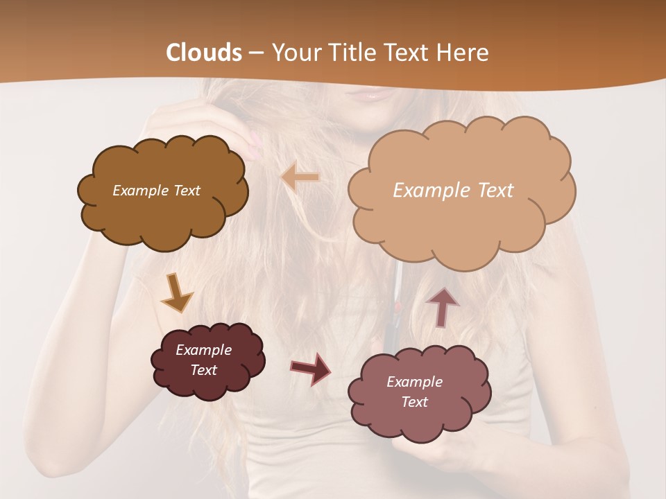 Coiffure Female Emotion PowerPoint Template