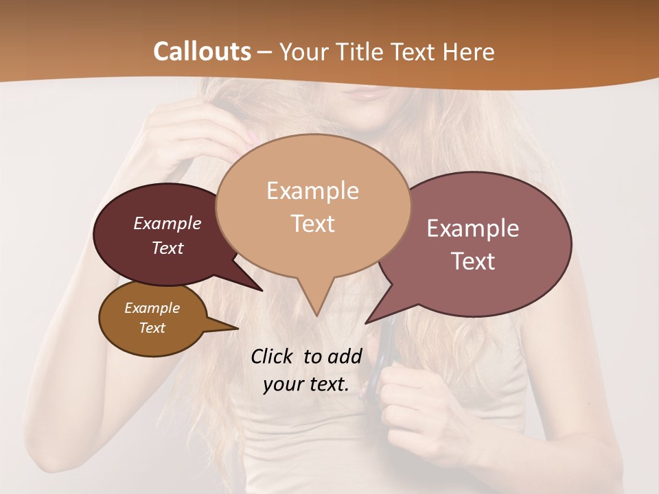 Coiffure Female Emotion PowerPoint Template