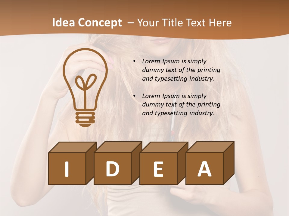 Coiffure Female Emotion PowerPoint Template