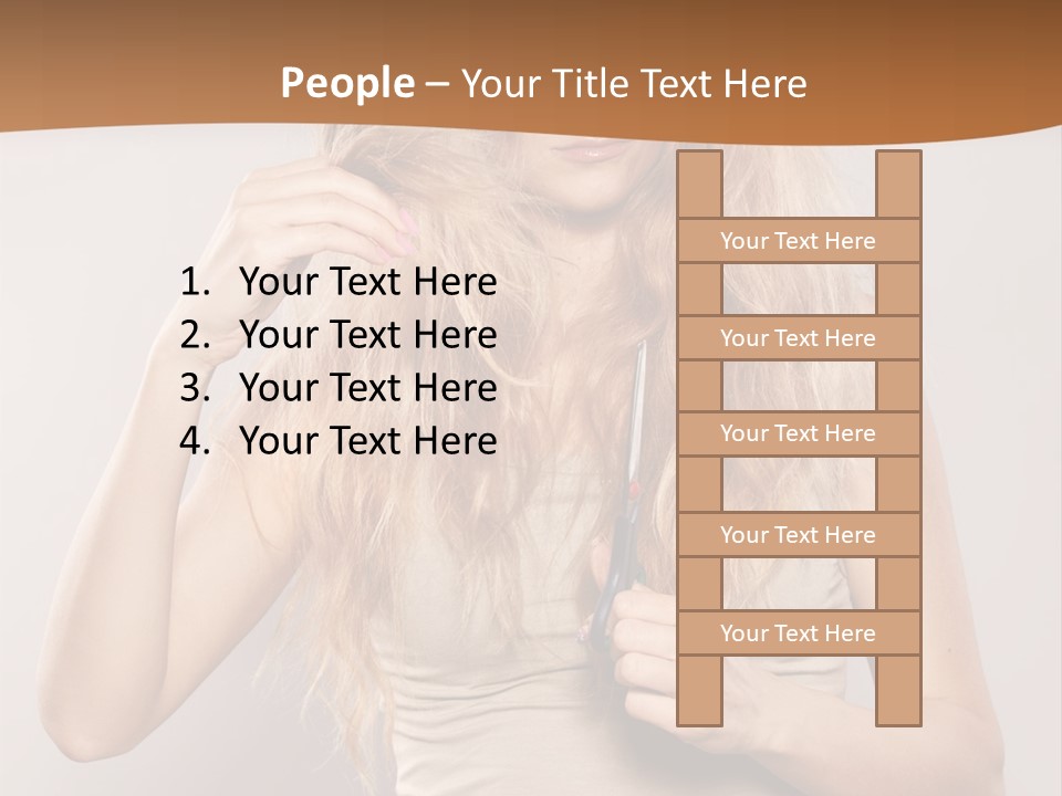 Coiffure Female Emotion PowerPoint Template