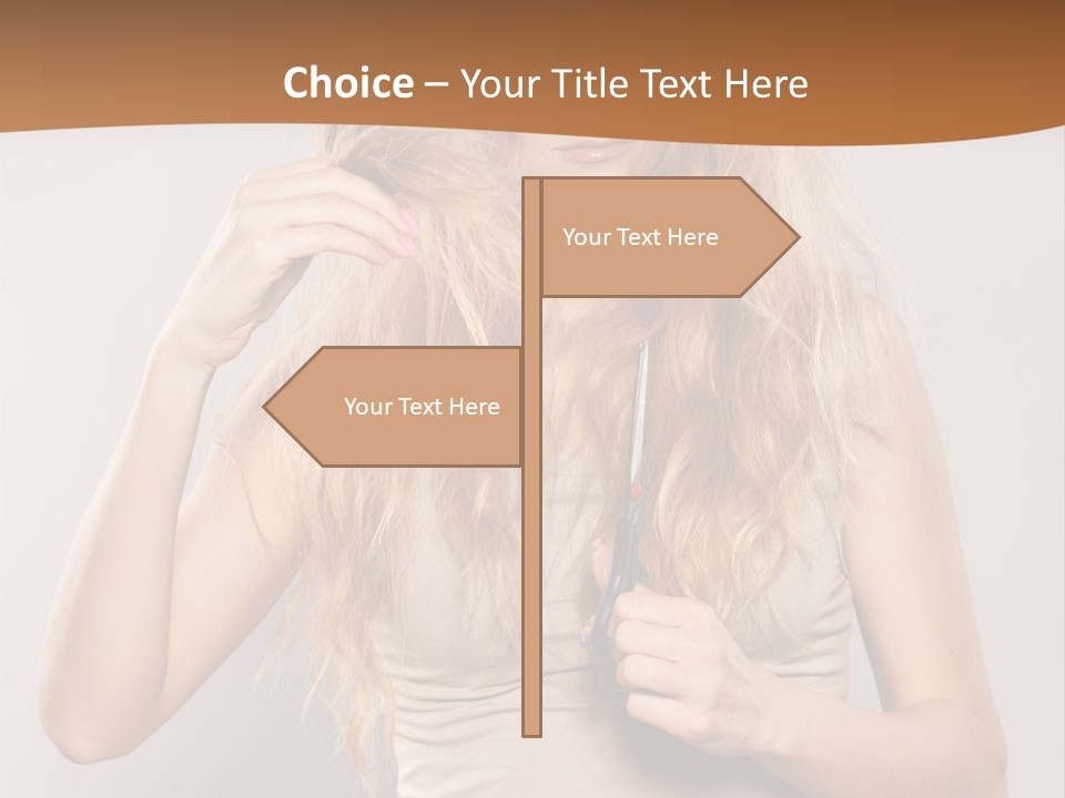 Coiffure Female Emotion PowerPoint Template