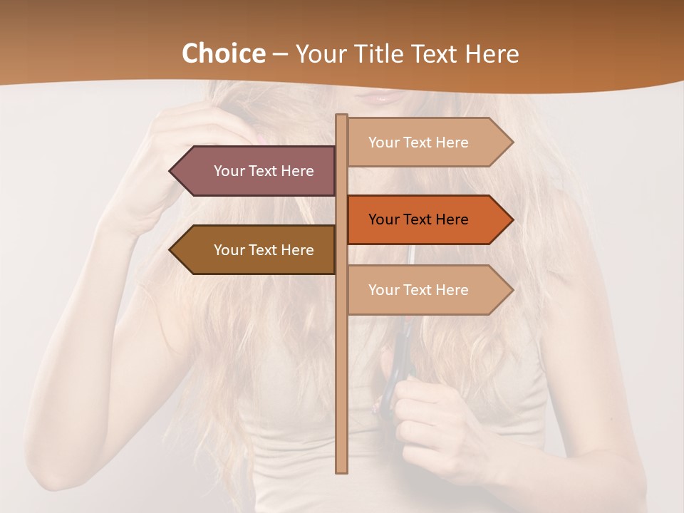 Coiffure Female Emotion PowerPoint Template