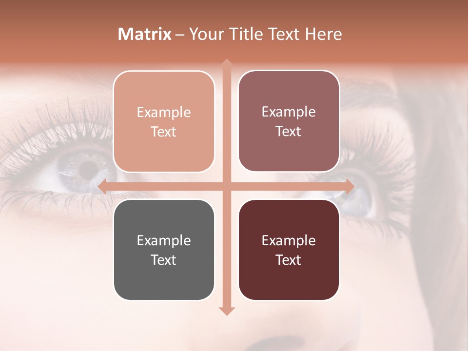 A Woman's Blue Eyes With Long Eyelashes PowerPoint Template