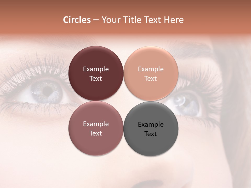 A Woman's Blue Eyes With Long Eyelashes PowerPoint Template