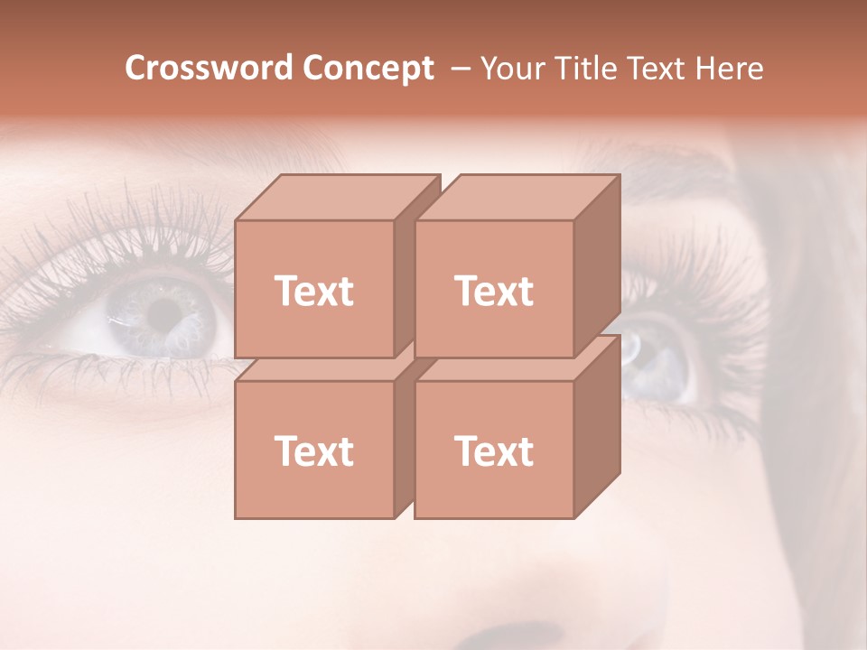 A Woman's Blue Eyes With Long Eyelashes PowerPoint Template