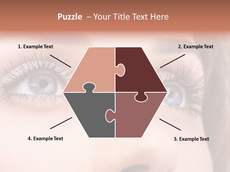 A Woman's Blue Eyes With Long Eyelashes PowerPoint Template