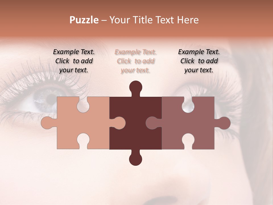 A Woman's Blue Eyes With Long Eyelashes PowerPoint Template