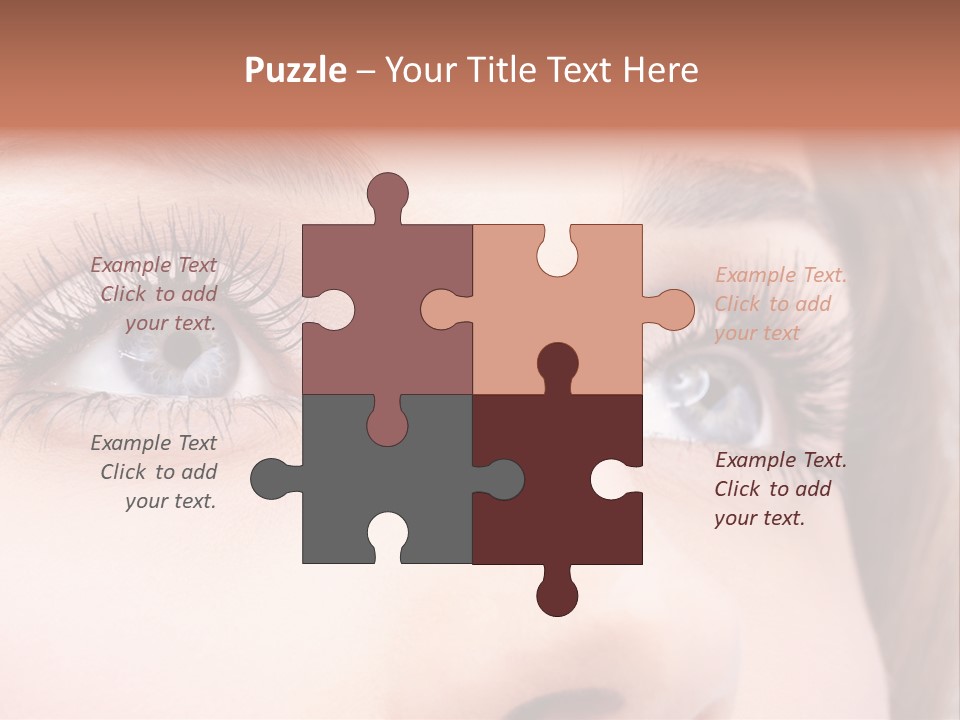 A Woman's Blue Eyes With Long Eyelashes PowerPoint Template
