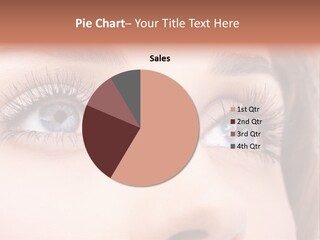 A Woman's Blue Eyes With Long Eyelashes PowerPoint Template